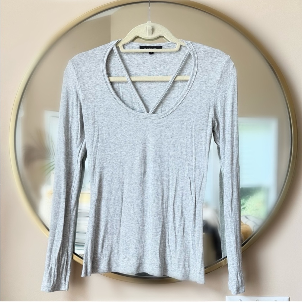 OLIVACEOUS grey cut out long sleeve